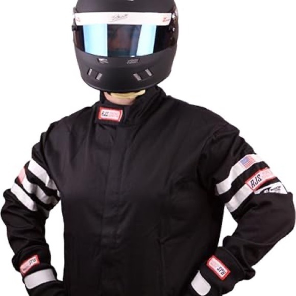VTG RJS Racing Equipment Full Zip-Up Jacket
Men's Small Black White Strips - Picture 10 of 15